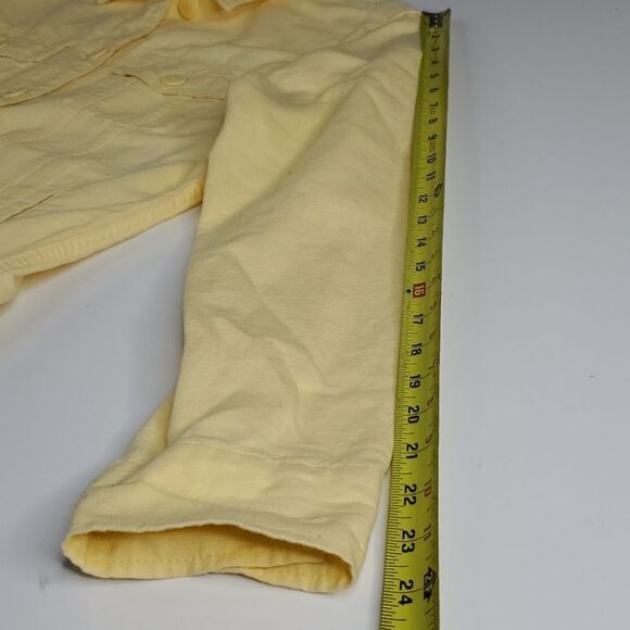 M EDDIE BAUER LINEN COTTON PALE PASTEL YELLOW SHIRT SHACKET JACKET MEDIUM - Picture 4 of 14